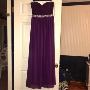 Strapless Plumb Prom Dress